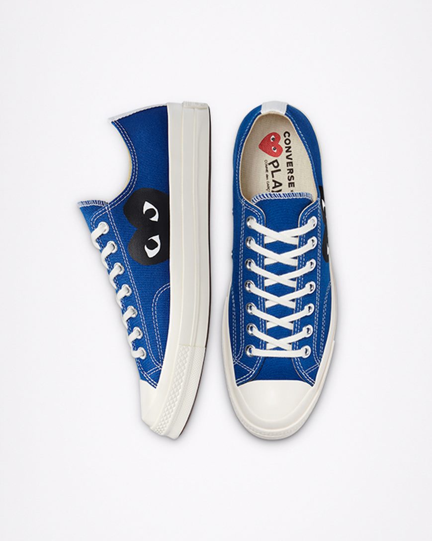 Zapatillas Bajas Converse x Comme des Garçons PLAY Chuck 70 Mujer Azules Negras | PE 07PEW4